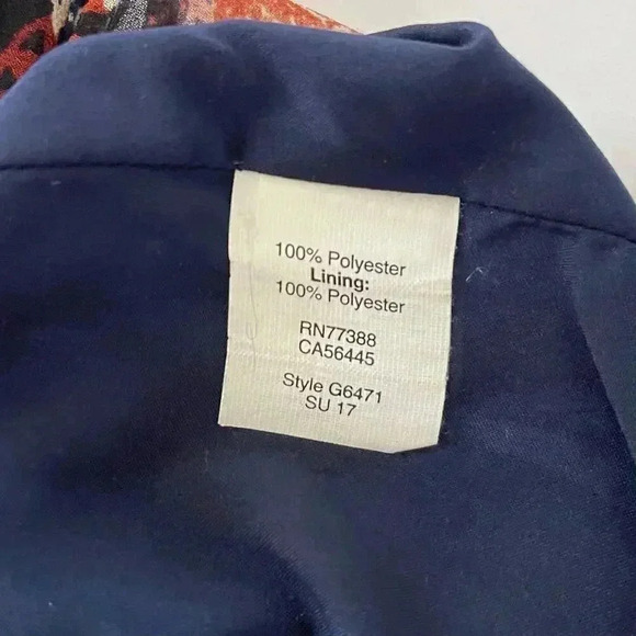 Madewell Lily Ruffle Dress in Sea Floral - Flutter Sleeve - Brown Blue - Size XL - Picture 6 of 6